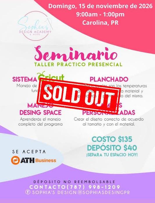 Taller Básico Cricut Práctico Presencial - Domingo 15 de noviembre de 2026 (9:00 am - 1:00 pm)