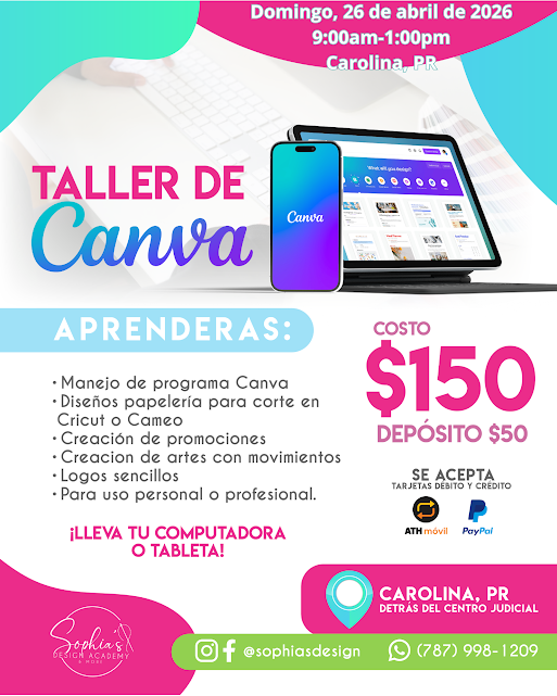 Taller Canva para Sublimar - Domingo 26 de abril de 2026 (9:00 a.m. - 1:00 p.m.)