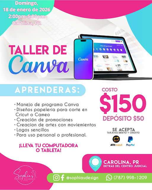Taller Canva para Sublimar - Doming 18 de enero de 2026 (2:00 p.m. - 6:00 p.m.)