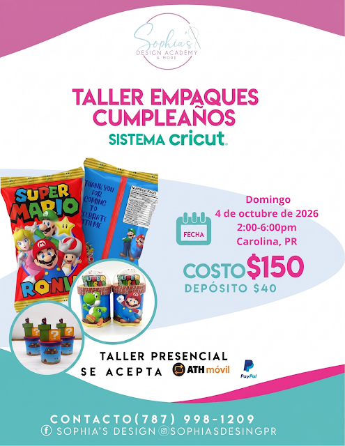 Taller Empaque Cumpleaños - Domingo 4 de octubre de 2026 (2:00 pm. - 6:00 p.m.)