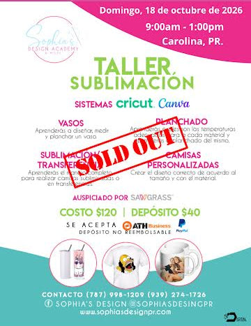 Taller Sublimación - Domingo 18 de octubre de 2026 (9:00 am a 1:00 pm)