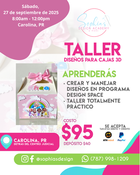 Taller Diseños para Cajas 3D - Sábado 27 de septiembre de 2025 (8:00 a.m. - 12:00 p.m.)
