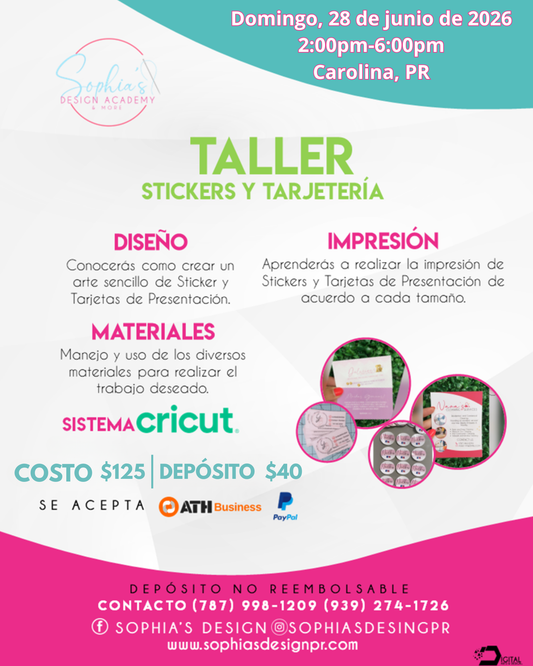 Taller Sticker y Tarjetería - Domingo 28 de junio de 2026 (2:00 p.m. a 6:00 p.m.)