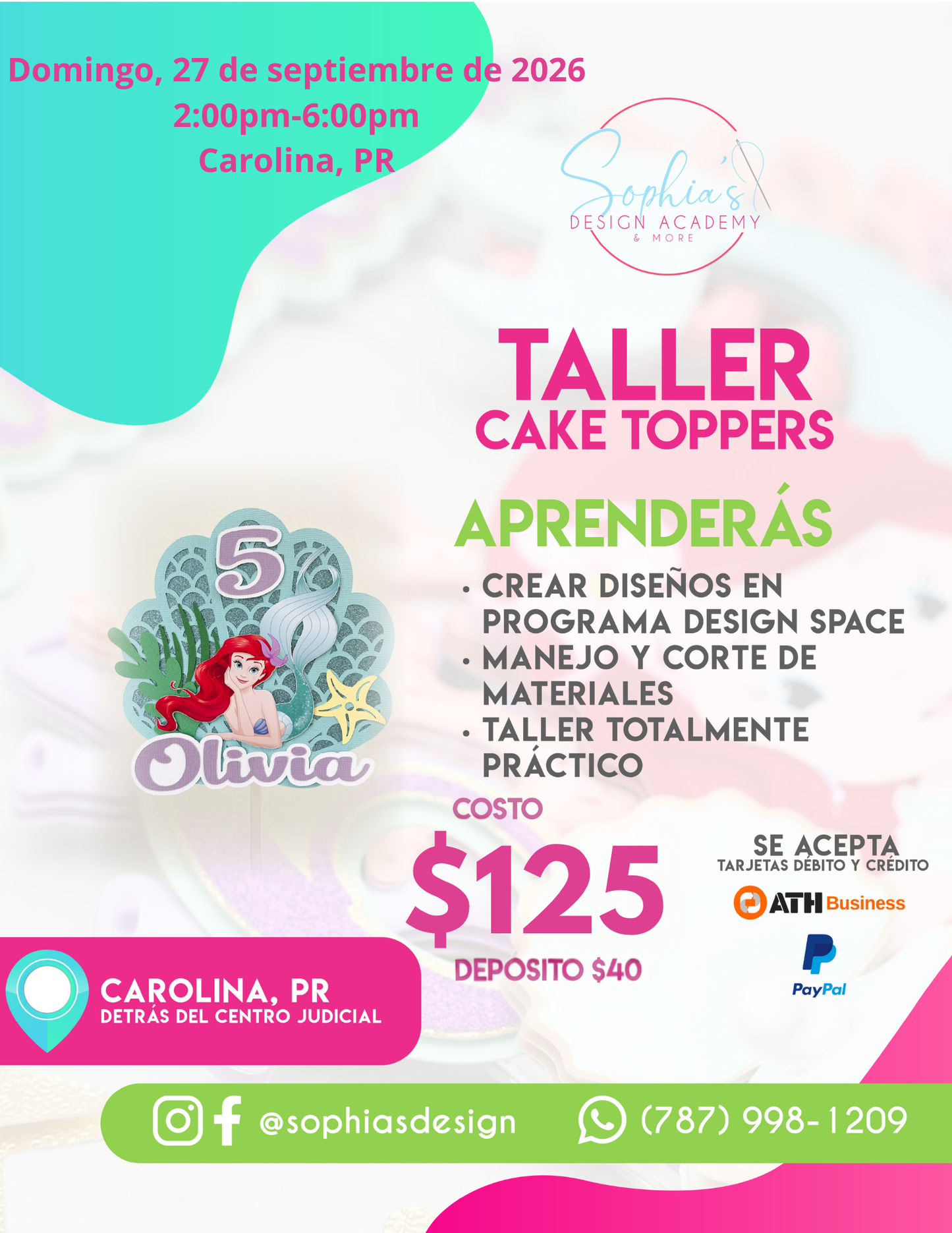 Taller Cake Topper - Domingo 27 de septiembre de 2026 (2:00pm - 6:00pm)