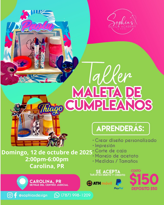 Taller Maleta de Cumpleaños - Domingo 12 de octubre de 2025 (2:00 p.m. - 6:00 p.m.)