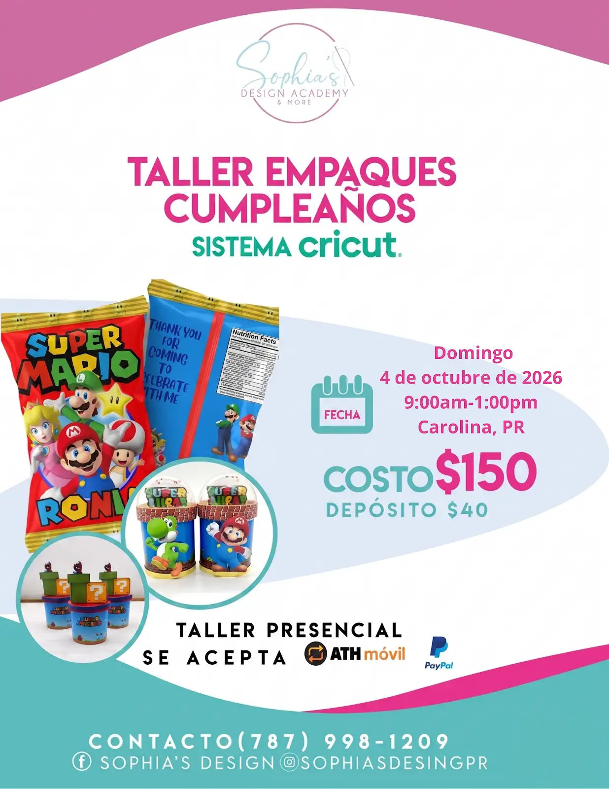 Taller Empaque Cumpleaños - Domingo 4 de octubre de 2026 (9:00 a.m. - 1:00 p.m.)