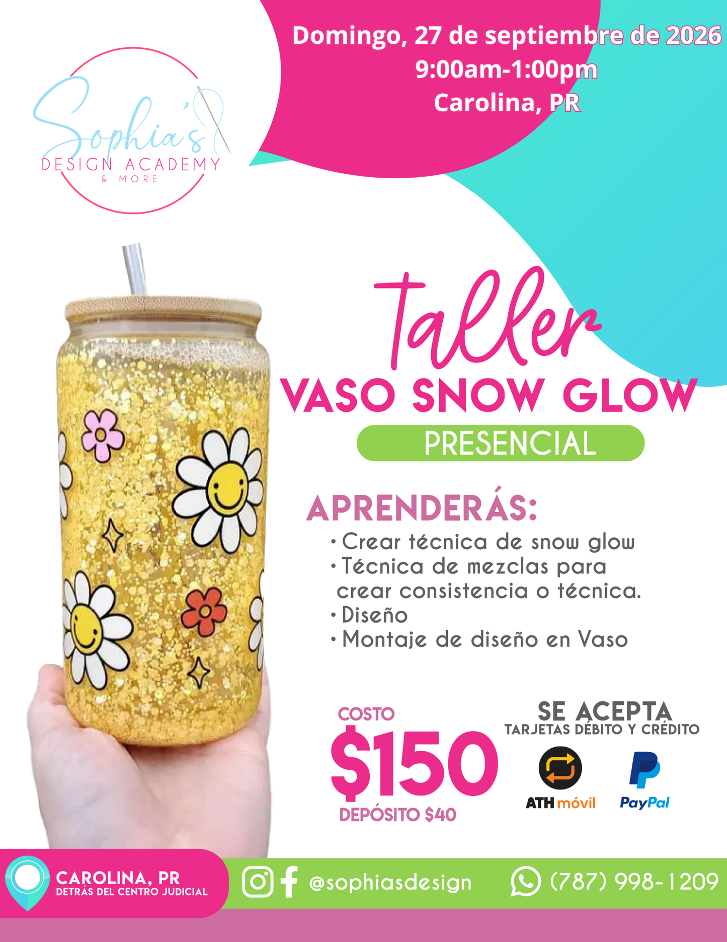 Taller Vaso Snow Glow - Domingo 27 de septiembre de 2026 (9:00 a.m. - 1:00 p.m.)