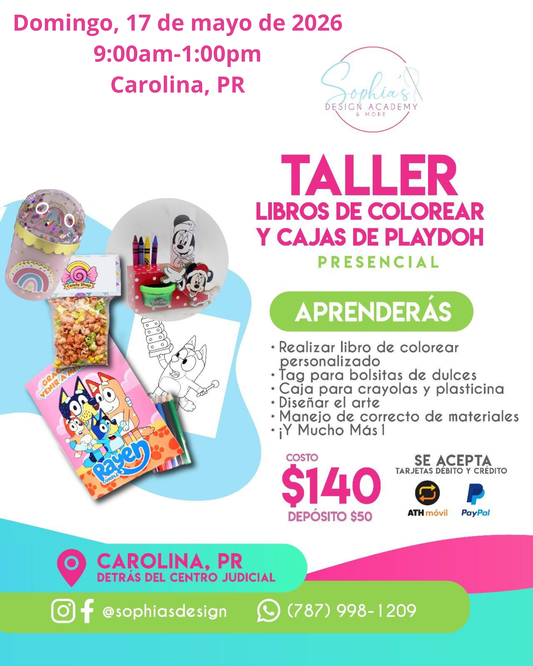 Taller Libros de Colorear y Cajas de Playdoh - Domingo 17 de mayo de 2026 (9:00 am a 1:00 pm)