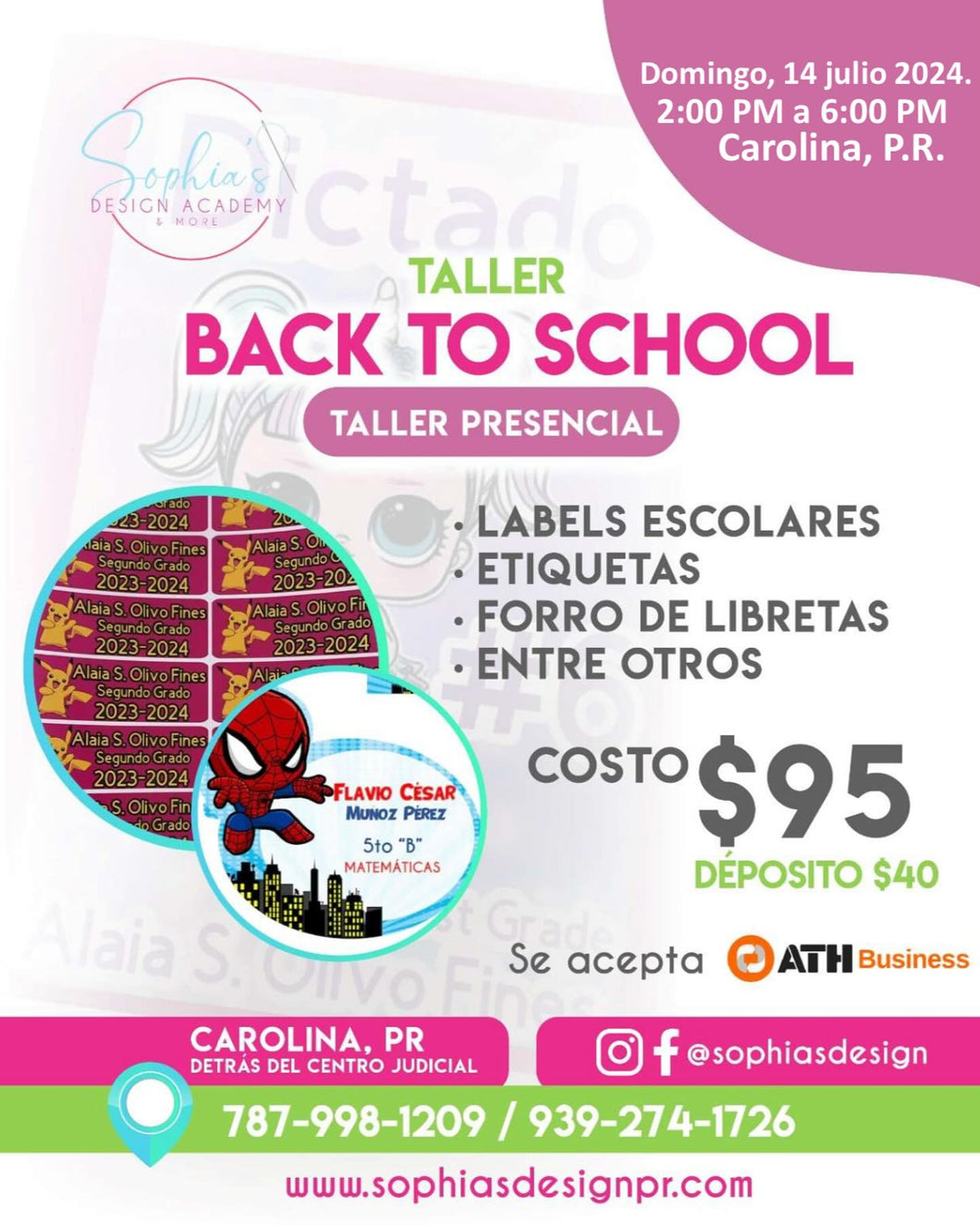 Taller Back to School - Domingo 14 de julio de 2024 (2:00 pm a 6:00 pm)