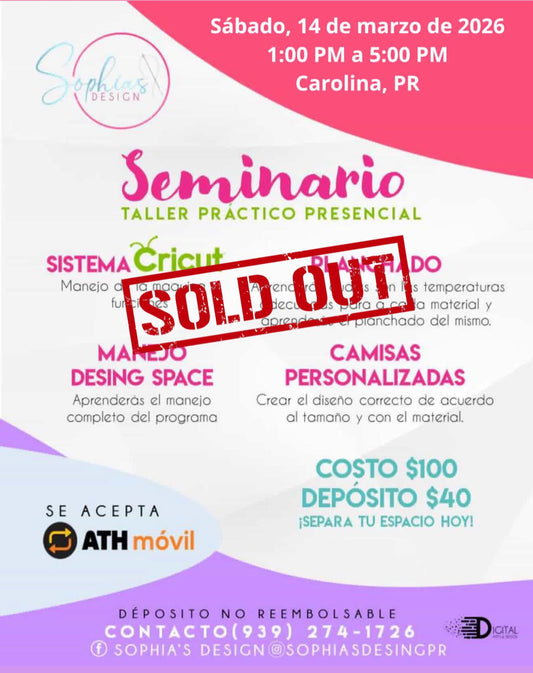 Taller Básico Cricut  - Sábado 14 de marzo de 2026 (1:00 pm - 5:00 pm)