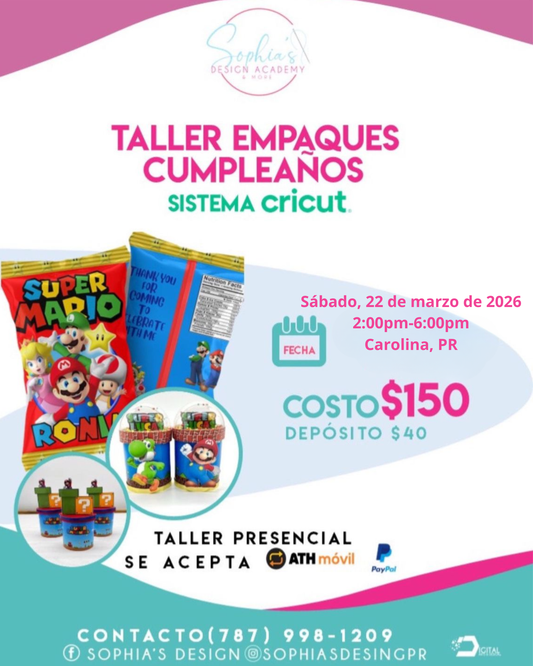 Taller Empaque Cumpleaños - Sábado 22 de marzo de 2026 (2:00 p.m. - 6:00 p.m.)