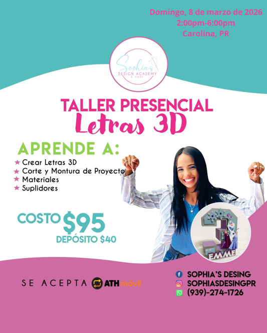 Taller Diseños para Cajas 3D - Domingo 8 de marzo de 2026 (2:00 p.m. - 6:00 p.m.)
