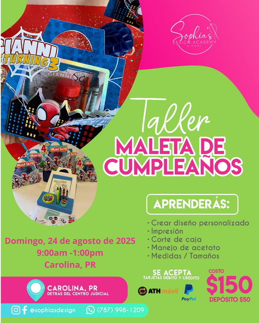 Taller Maleta de Cumpleaños - Domingo 24 de agosto de 2025 (9:00 a.m. - 1:00 p.m.)