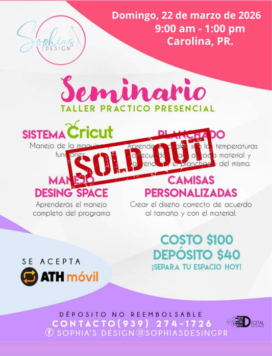 Taller Básico Cricut Práctico Presencial - Sábado 22 de marzo de 2026 (9:00 am a 1:00 pm)