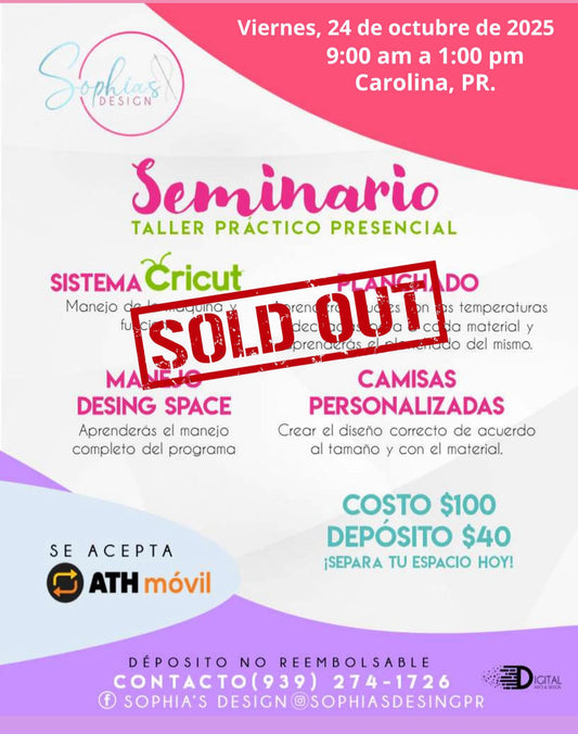 Taller Básico Cricut Práctico Presencial - viernes 24 de octubre de 2025 (9:00a.m. - 1:00p.m.)