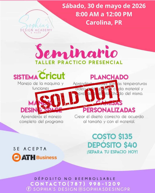Taller Básico Cricut Práctico Presencial - Sábado 30 de mayo de 2026 (8:00 am a 12:00 pm)