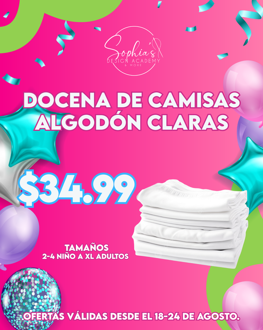 OFERTA DOCENA CAMISAS ALGODON BLANCAS