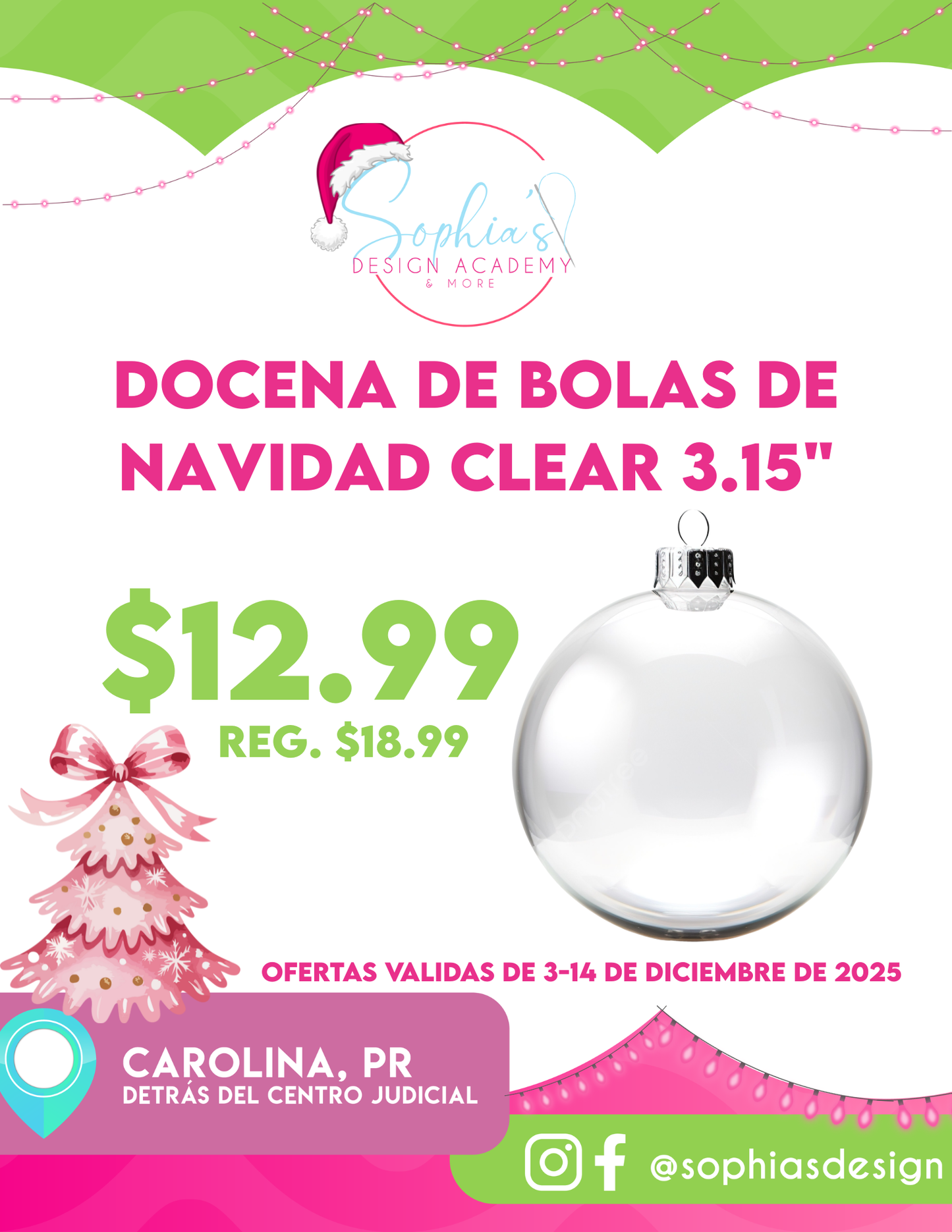 oferta Bolas de Navidad (Clear) 3.15"
