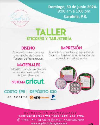 Taller Creación Stickers & Tarjeta de Presentación - Domingo 30 de junio de 2024 (9:00 am - 1:00 pm)