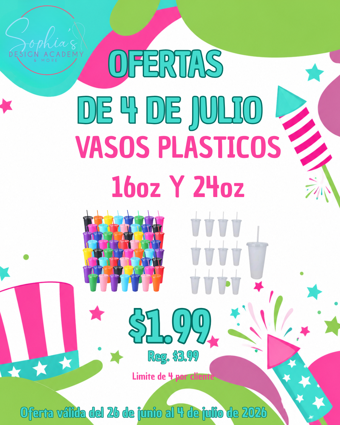 OFERTA vasos plásticos