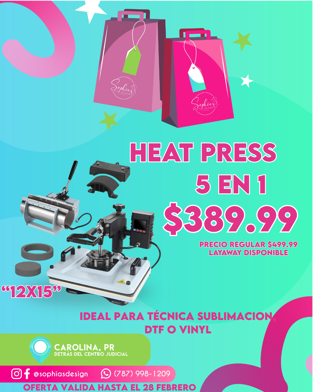 OFERTA HEAT PRESS 5 EN 1 "12X15"
