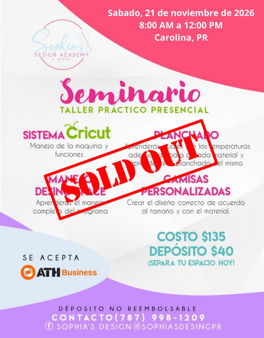Taller Básico Cricut Práctico Presencial - Sábado 21 de noviembre de 2026 (8:00 am - 12:00 pm)