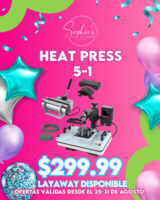 OFERTA HEAT PRESS COMBO 5-1