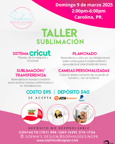 Taller Sublimación - Domingo 9 de marzo de 2025 (2:00 pm a 6:00 pm)