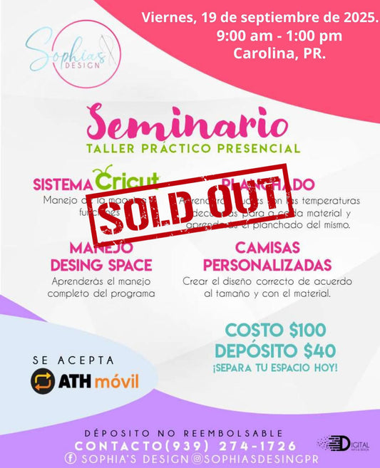 Taller Básico Cricut Práctico Presencial - viernes 19 de septiembre de 2025 (9:00am - 1:00p.m.)