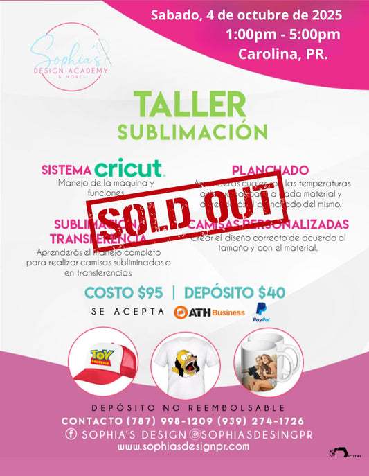 Taller Sublimación - Sábado 4 de octubre de 2025 (1:00 p.m. - 5:00 pm)