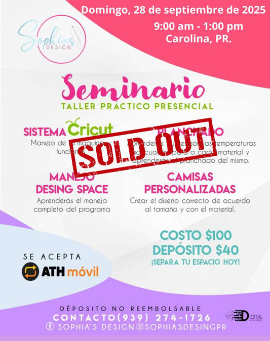 Taller Básico Cricut Práctico Presencial - Domingo 28 de septiembre de 2025 (9:00a.m. - 1:00p.m.)