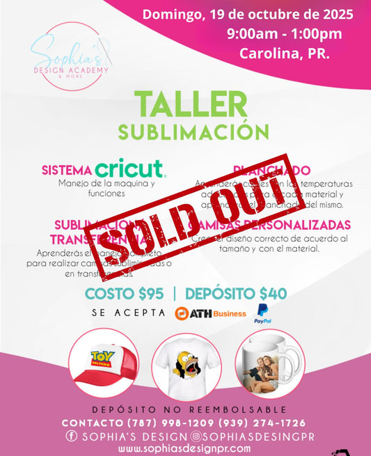 Taller Sublimación - Domingo 19 de octubre de 2025 (9:00 am - 1:00 pm)