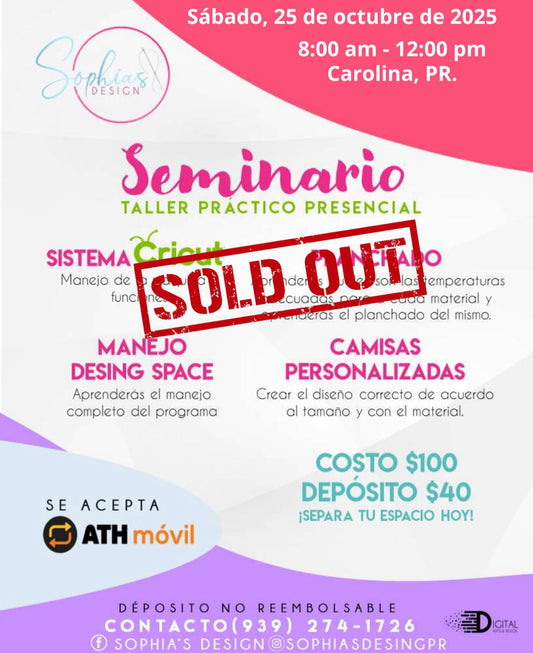 Taller Básico Cricut Práctico Presencial - sábado 25 de octubre de 2025 (8:00a.m. - 12:00p.m.)