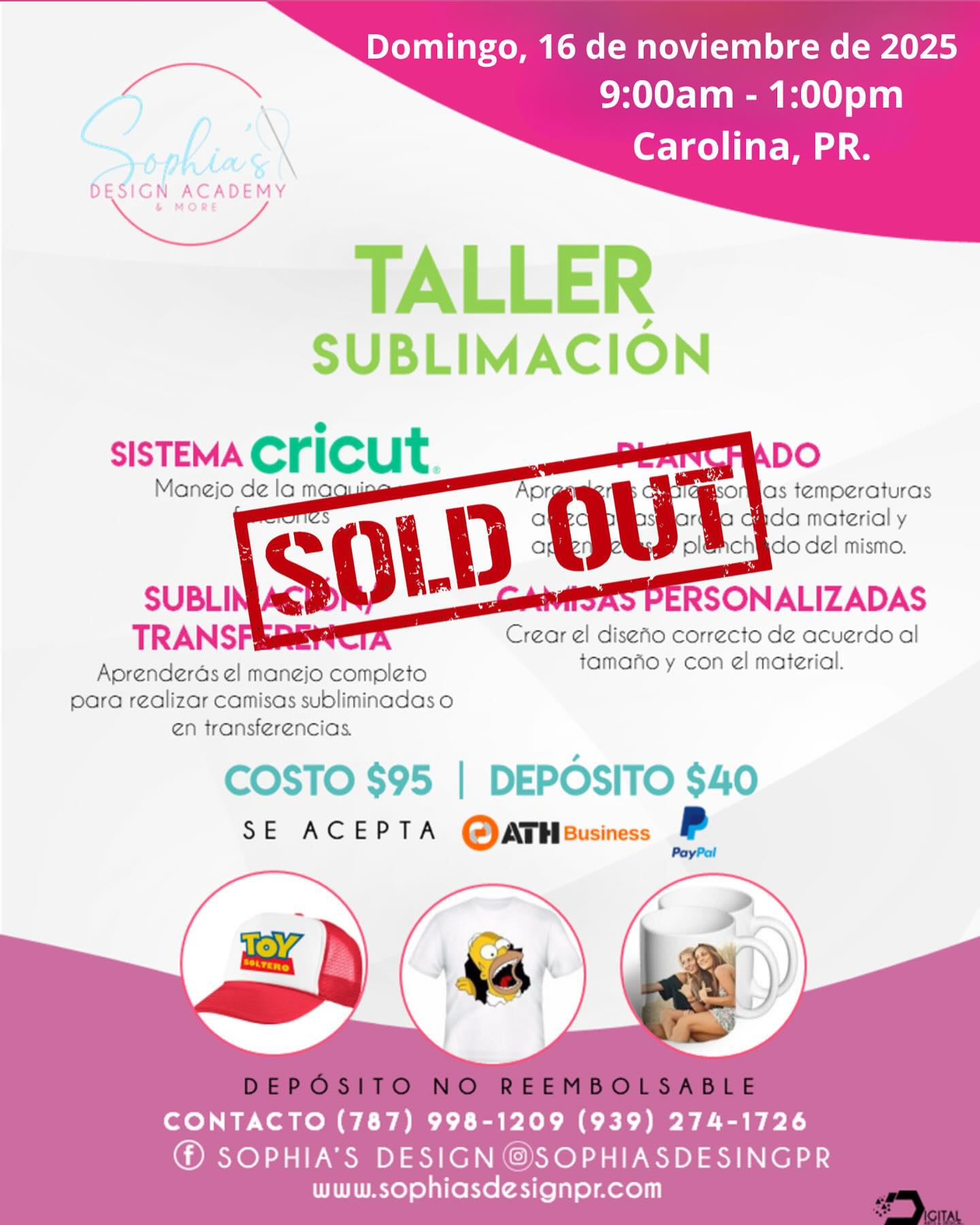 Taller Sublimación - Domingo 16 de noviembre de 2025 (9:00 am - 1:00 pm)