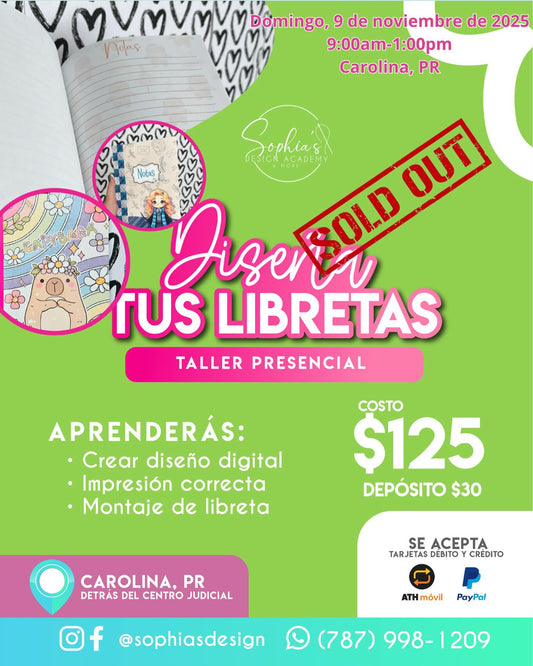 Taller Diseña tus Libretas - Domingo 9 de noviembre de 2025 (9:00a.m. - 1:00p.m.)