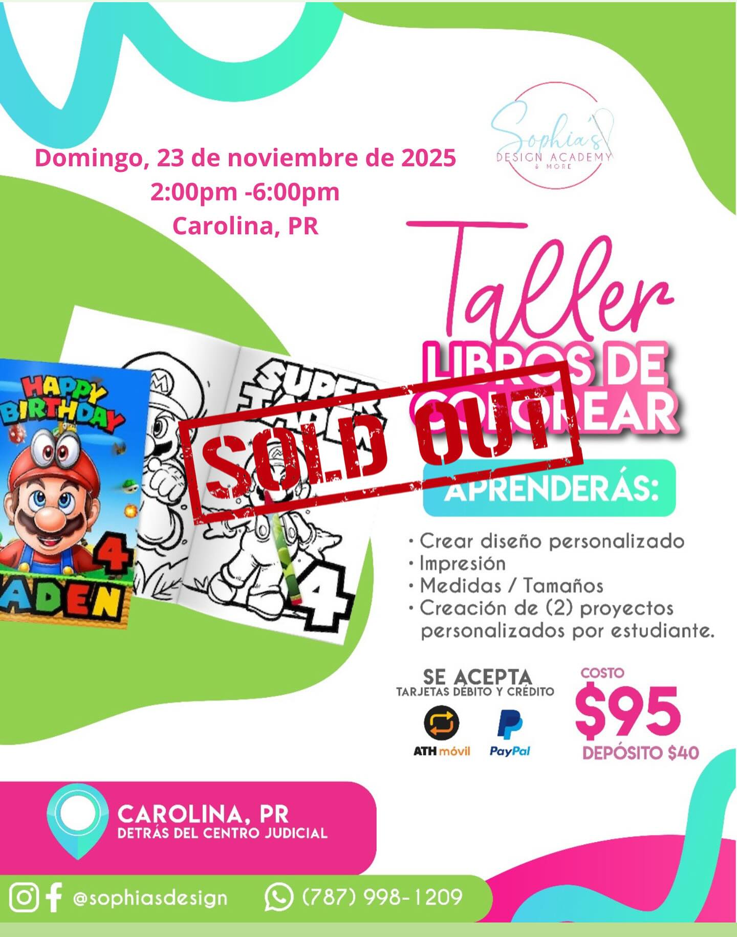 Taller Libros de Colorear - Domingo 23 de noviembre de 2025 (2:00 p.m. - 6:00 p.m.)