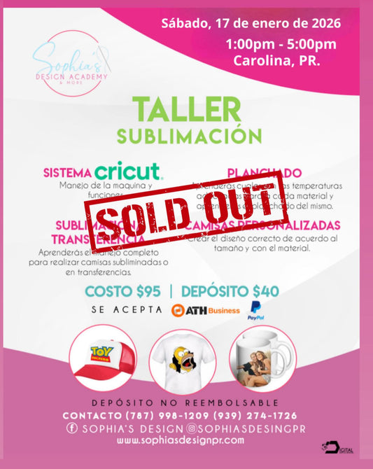 Taller Sublimación - Sábado 17 de enero de 2026 (1:00pm - 5:00 pm)