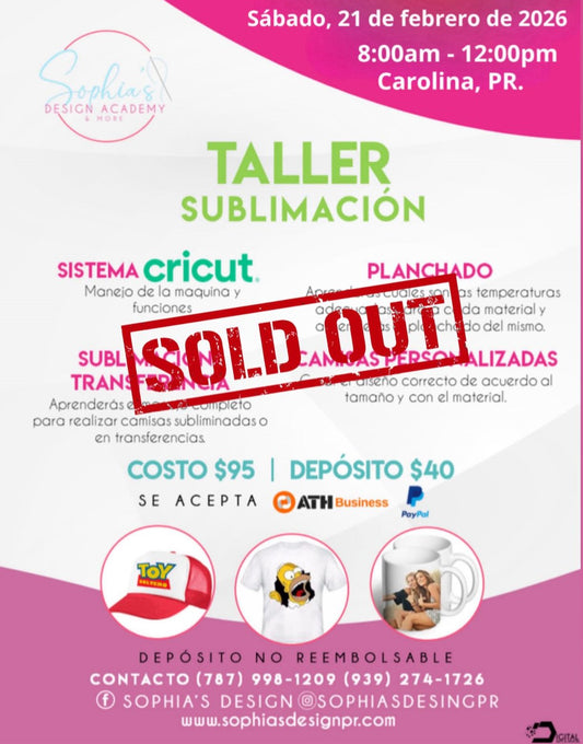 Taller Sublimación - Sábado 21 de febrero de 2026 (8:00 am - 12:00 pm)