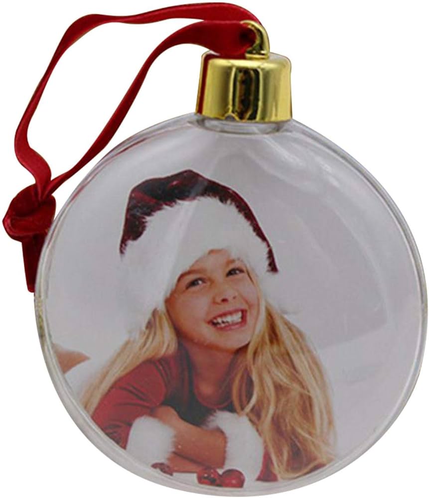 ornamento Esfera Redonda Transparente  "Marco de foto" 3".