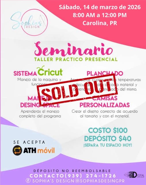 Taller Básico Cricut Práctico Presencial - Sábado 14 de marzo de 2026 (8:00 am a 12:00 pm)