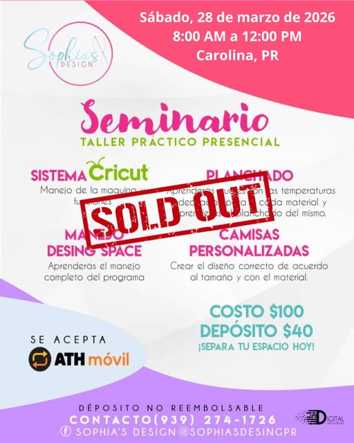 Taller Básico Cricut Práctico Presencial - Sábado 28 de marzo de 2026 (8:00 am a 12:00 pm)