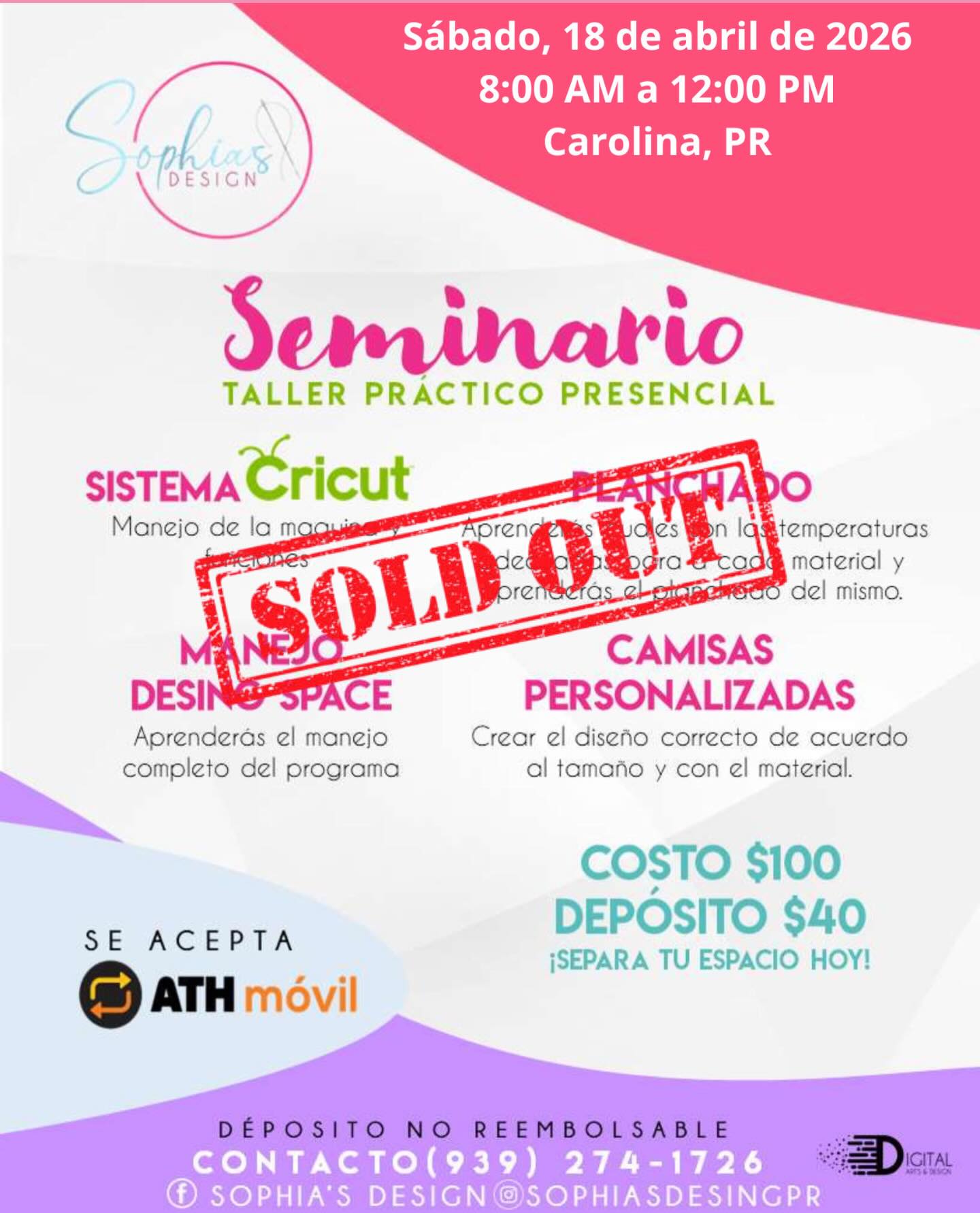 Taller Básico Cricut Práctico Presencial - Sábado 18 de abril de 2026 (8:00 am a 12:00 pm)