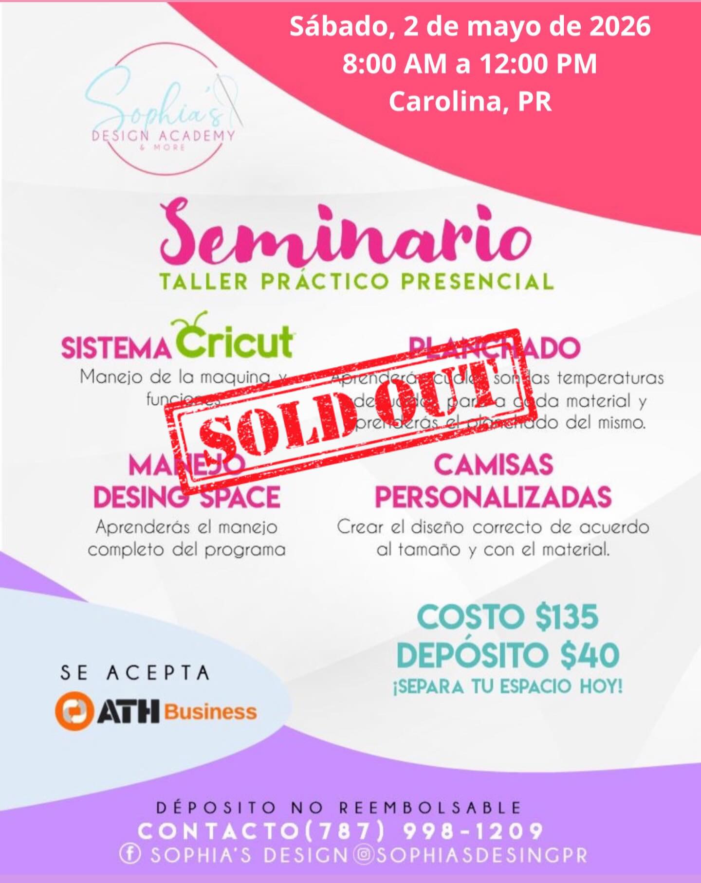 Taller Básico Cricut Práctico Presencial - Sábado 2 de mayo de 2026 (8:00 am a 12:00 pm)