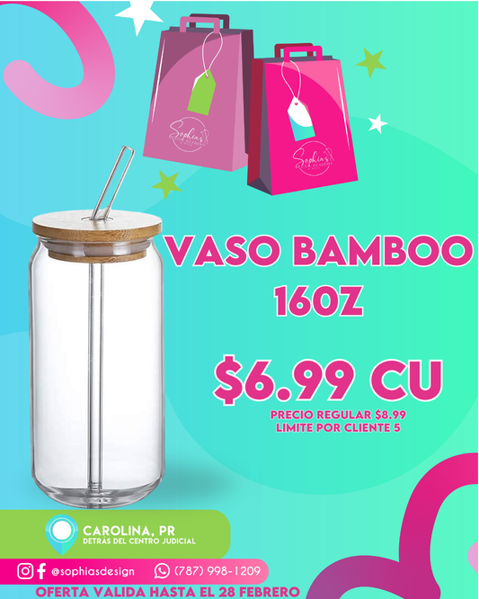 OFERTA VASO BAMBOO 160Z