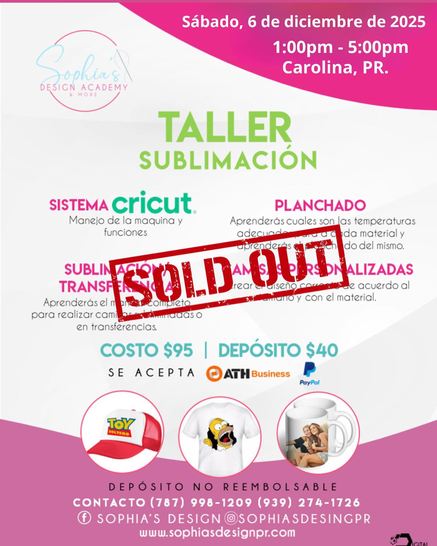 Taller Sublimación - Sabado 6 de diciembre de 2025 (1:00 pm - 5:00 pm)