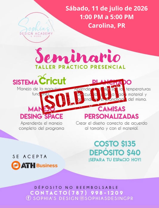 Taller Básico Cricut Práctico Presencial - Sábado 11 de julio de 2026 (1:00pm a 5:00pm)