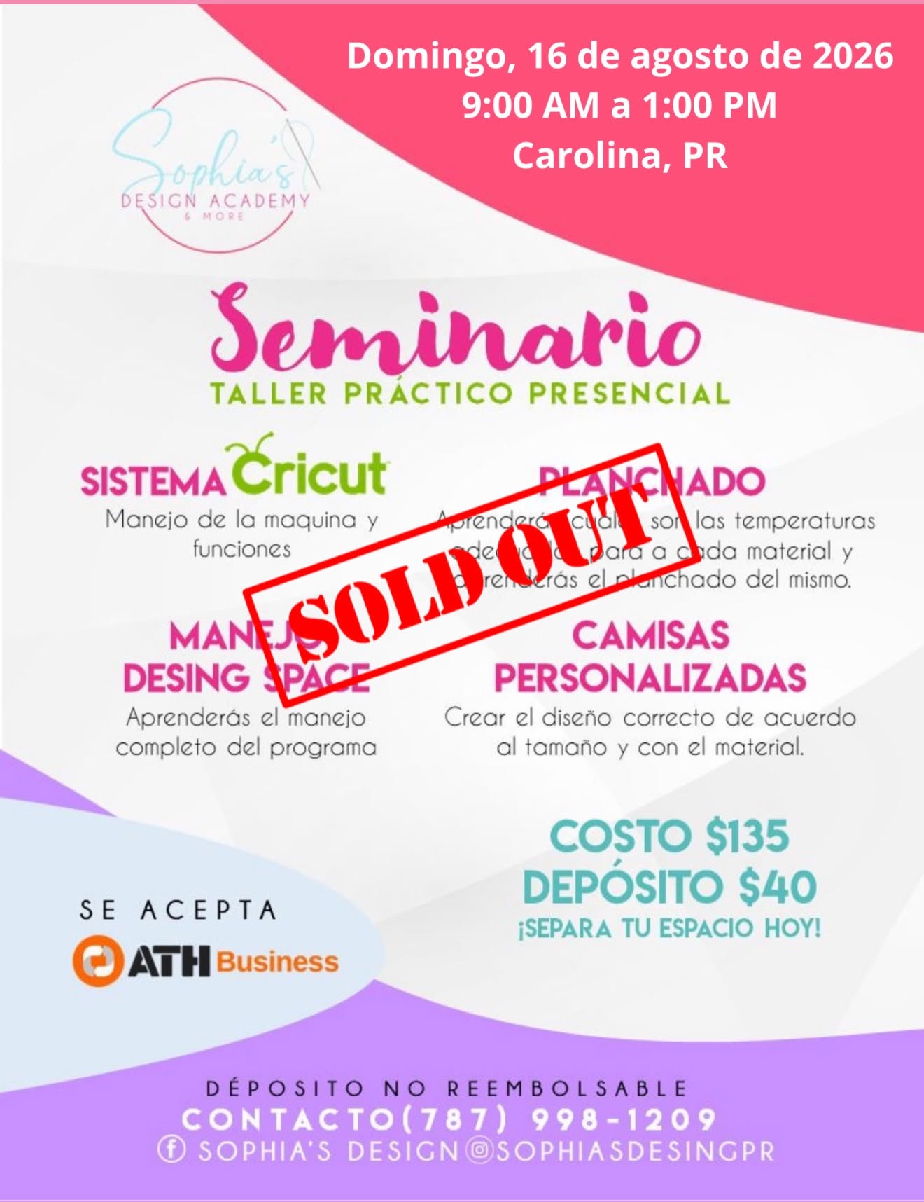 Taller Básico Cricut Práctico Presencial - Domingo 16 de agosto de 2026 (9:00a.m. a 1:00p.m.)