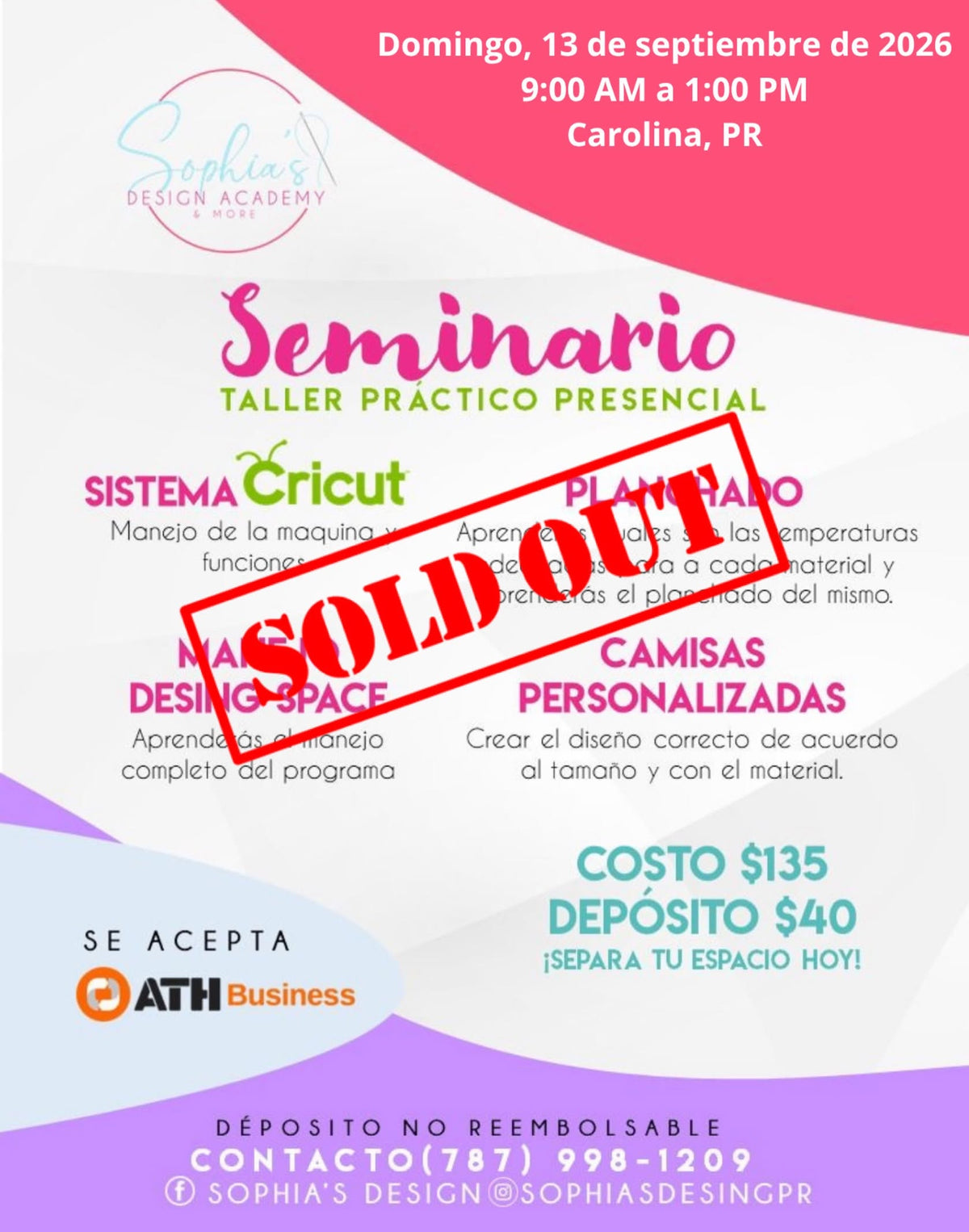 Taller Básico Cricut Práctico Presencial - Domingo 13 de septiembre de 2026 (9:00a.m. a 1:00p.m.)