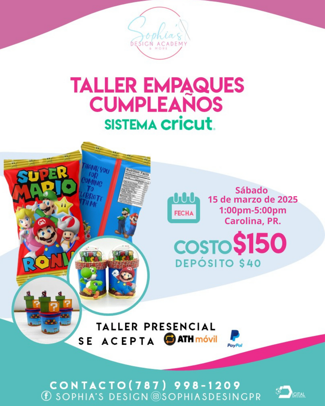 Taller Empaques Cumpleaños - Sábado 15 de marzo de 2025 - (1:00 pm a 5:00pm)