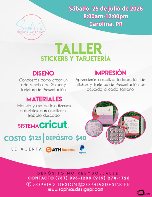 Taller Sticker y Tarjetería - Sábado 25 de julio de 2026 (8:00 am. a 12:00 p.m.)